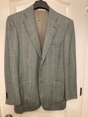 $150 • Buy Domenico Vacca Alta Sartoria Tan,copper, Green Plaid Flannel 3 Button SC 38R