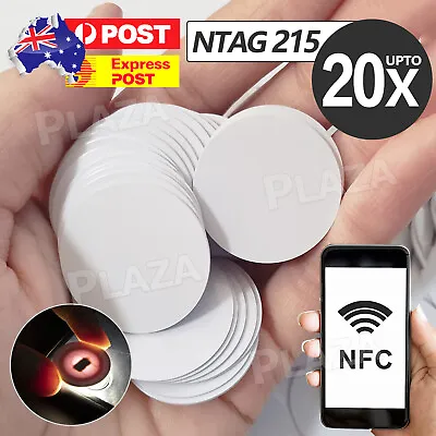 20x NTAG215 NFC White PVC Card Tag For TagMo Forum Switch Type2 Tags Chip Coins • $5.95