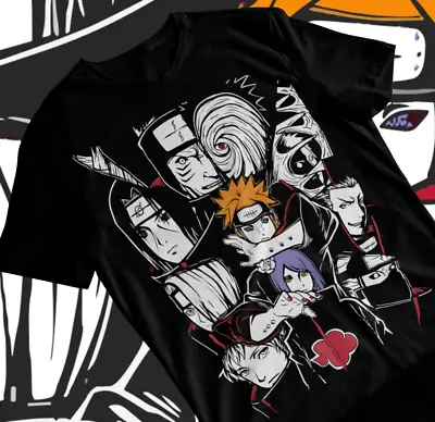 $19.20 • Buy Pain Akatsuki Members Manga Strip Naruto Anime Unisex Tshirt T-Shirt Soft Tee