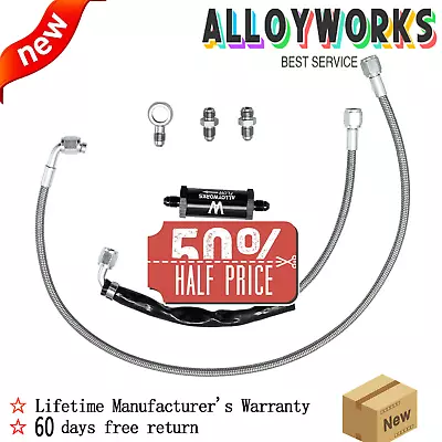 For FG Ford Falcon XR6 G6 Turbo Braided Oil Feed Line Kit 40 Micron Filter AUS • $89.99