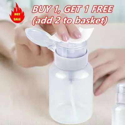 £4.61 • Buy New Push Down Empty Pump Dispenser For Nail Polish Remover Alcohol Clear Bottle