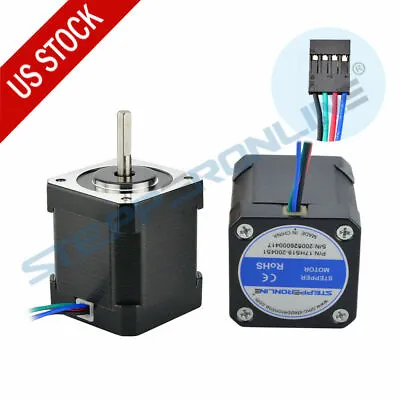 STEPPERONLINE 1x Nema 17 Stepper Motor 59Ncm(84oz.in) 2A 48mm Body 17HS19-2004S1 • $12.19