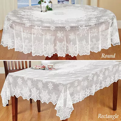 $17.99 • Buy White Vintage Lace Dining Table Cloth Cover Floral Tablecloth Wedding Home Decor