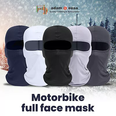 Balaclava Full Face Mask Men Womens Cycling Ski Lycra Warm Neck Black Motor Bike • £2.47