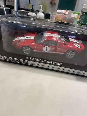 (Rare) Red W/white Stripes Ford GT #1 Concept (Beanstalk) 1:18 Die Cast-In Box • $60