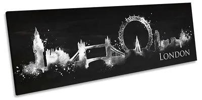 London Abstract Skyline Picture PANORAMA CANVAS WALL ART Print • £39.99