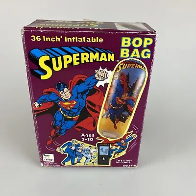 1992 Vintage Inflatable Superman Bop Bag DC Comics 36  Toys N Things Sealed • $39.99