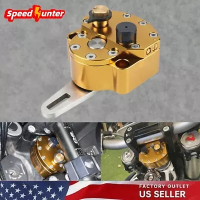 Universal Motorcycle Steering Damper Stabilizer Safety Control Adjustable Gold • $121.99