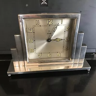 Chrome Art Deco HAC 8day Clock • £395