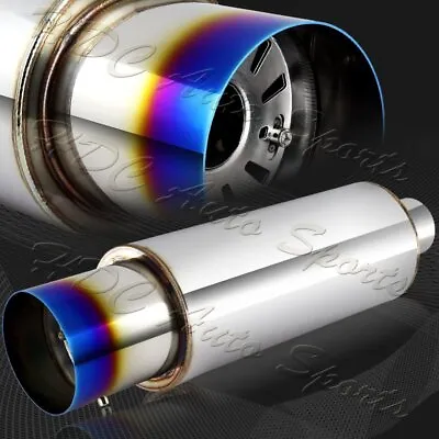 N1 Style 4  Burnt Tip Stainless Weld On Exhaust Muffler 2.5  Inlet Universal • $35.99