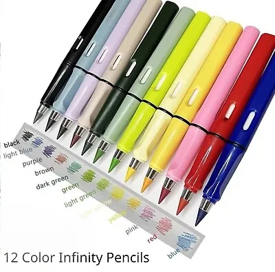 12 Coloured Pencils Set Macaron Classic Style Ultimate Eternity Magic Inkless • £13.99