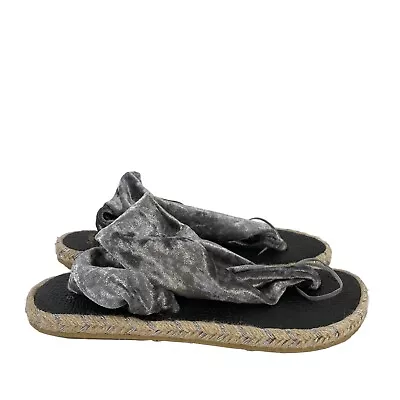 Nalho Women's Gray Velvet Fabric Espadrille Sandals - 39/US 9 • $14.01