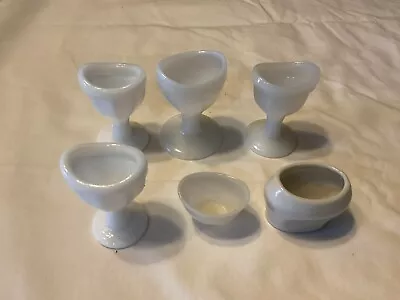 Vintage Lot 4 Milk Glass (1 Plastic 1 Porcelain)Vintage Eye Wash Cups Lot #11 • $16.99