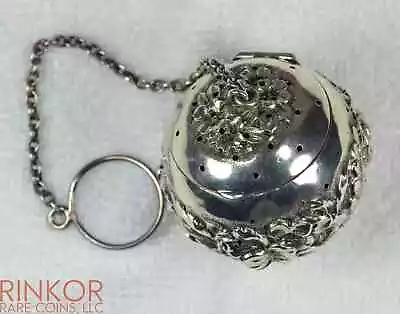 Sterling Silver Teaball / Tea Strainer Repousse Floral Preowned • $4.05