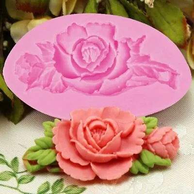 3D Rose Flower Cake Silicone Mold Fondant Cake Decorating Tools Chocolate Mould • £12.98