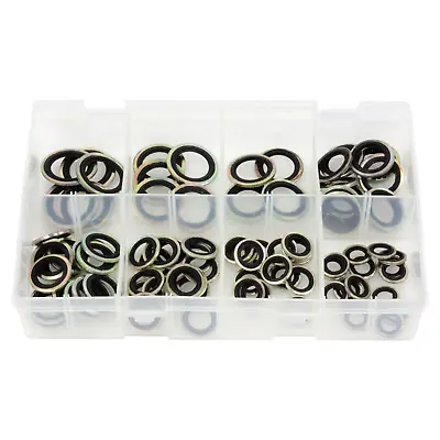90Pcs Assorted Box Of Bonded Seals Metric Dowty Washers (10mm - 24mm) • £22.99