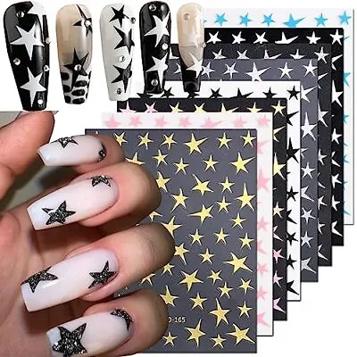 8 Sheets Star Nail Art Stickers Decals Designer Supplies 3D 4  • $11.89