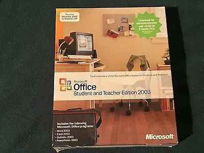 Microsoft Office Student And Teacher Edition 2003 Retail Word Excel Powerpoint • $14.99