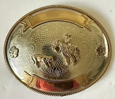 Signed Collectible Tony Lama German Silver Jewelers Bronze Ornament Cowboy Belt • $220