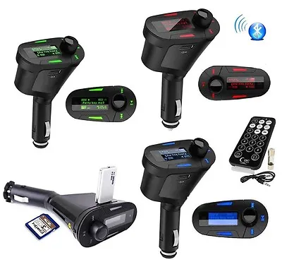 Wireless Car FM Radio Transmitter Audio USB SD Card Slot Kit MP3 Player Iphone56 • £9.49