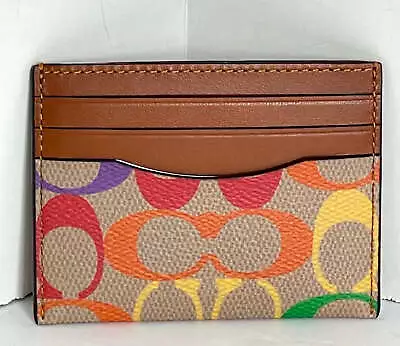 Coach Card Case CJ805 Rainbow Leather Signature Canvas Pride LGBTQIA+ Org Pkg • $68