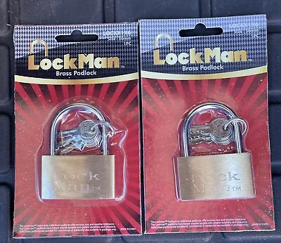 2 Small Metal Padlocks Mini Brass Tiny Box Locks Keyed Jewelry 3 Keys 50mm Safe • $9.99