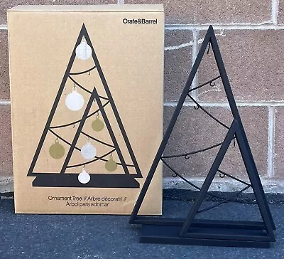 Crate & Barrel Black Metal Ornament Tree 18” Display Hanger Christmas Decor • $79