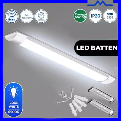 3FT LED Strip Lights Batten Tube Light Office Shop Garage Ceiling Lamp Daylight • £6.95