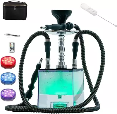 Premium Portable Hookah 2 Hose Acrylic Modern Hookah Big Travel Hookah With Case • $64.99