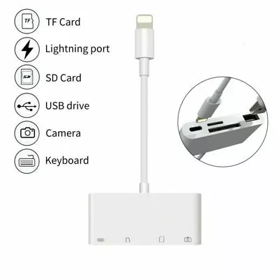 4in1 USB To Card Reader Adapter USB Camera Micro SD Memory Slot For IPhone IPad • $14.99