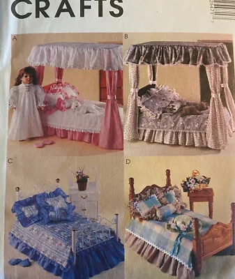 Vtg McCalls 2547 18” Doll Canopy Bed Sewing Pattern 1980s • $12.99