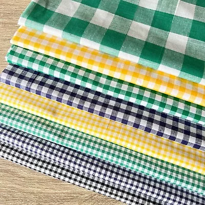 Gingham Check 100% Cotton Lightweight Fabric 93 Cm Wide Price Per 1 Metre • £5