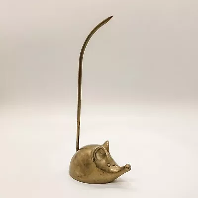 Vintage Brass Candle Snuffer Note Or Ring Holder MOUSE Paperweight CUTE! • $12