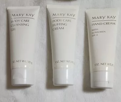 Mary Kay Body Care Buffing Gel Cleansing Cream & Hand Cream 3 Oz Each. 3 Tubes. • $30.55