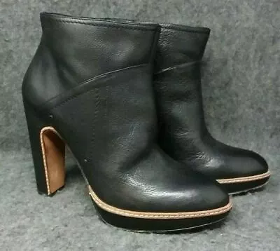 Modern Vintage Ankle Heel Boots Size 40 US 8.5 M Parker Black Leather Women's  • $28