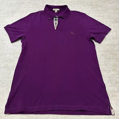 Burberry Brit Men's Medium Purple Polo Shirt Designer Logo • $39.99