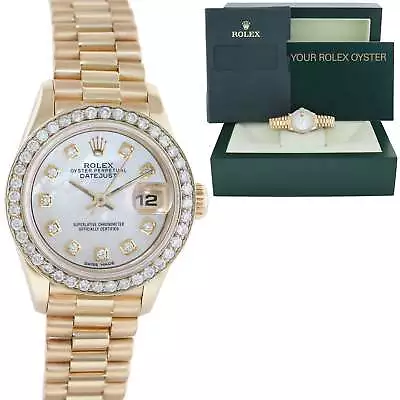 MOP Pearl Diamond Ladies Rolex DateJust President 26mm 69178 Yellow Gold Watch • $8599.13
