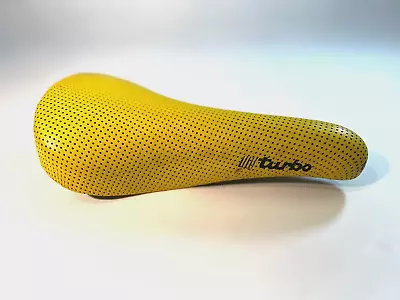 Vintage Selle Italia Turbo Perforated  Leather  Saddle (YELLOW) • $65