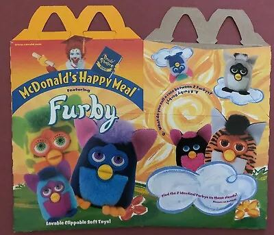 Furby 2000 McDonald's (Three Furbies On Front) Happy Meal Box • $3