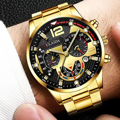 £6.48 • Buy Men's Formal Casual Smart Business Stainless Steel Analog Quartz Wrist Watch UK
