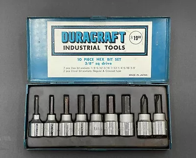 Duracraft Industrial Tools Hex Bit Socket Set 3/8 Drive 10 Piece • $20