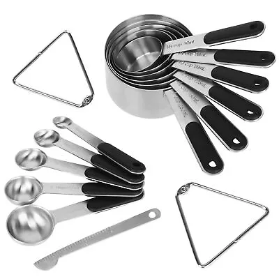 Measuring Cups And Spoons Set With Silicone Handle And Clear Laser Scale 12-P... • $25.08