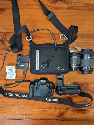 Canon  EOS 700D + 2 Lenses + Battery Grip + Accessories. Digital SLR Camera • $4051