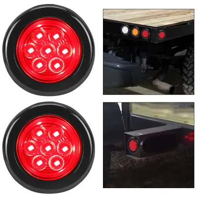 2 Inch Red Round 7 LED Side Marker Clearance Lights 12V Truck Trailer Van Lamp • $11.95