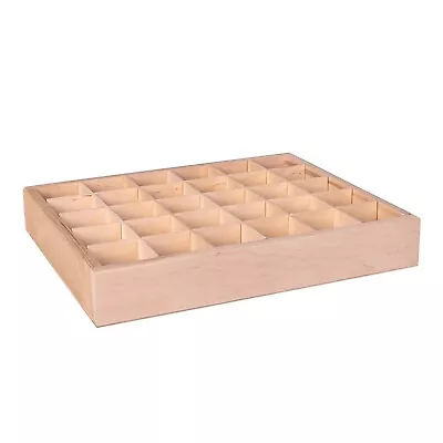 £14.99 • Buy Wooden Tray Box 30 Compartment Display Storage Section Jewellery Keepsake  30-BW