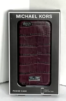 Michael Kors IPhone 6 Case Leather Croc Print  Protective Case Oxblood Red Boxed • $26.98