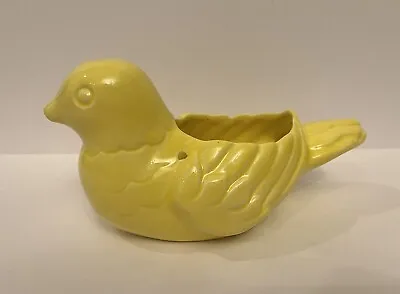 Vintage RARE USA Hanging Yellow Bird Pottery Ceramic Planter Bird Feeder Decor • $19.99