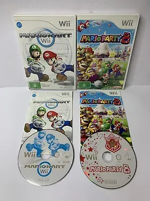 Mario Kart & Mario Party 8 Bundle Wii Nintendo Wii PAL Mario Luigi - With Manual • $70