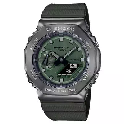 Casio G-shock Gm-2100b-3adr Silver/green Steel Bezel  Casioak  A/d Watch • $166.75