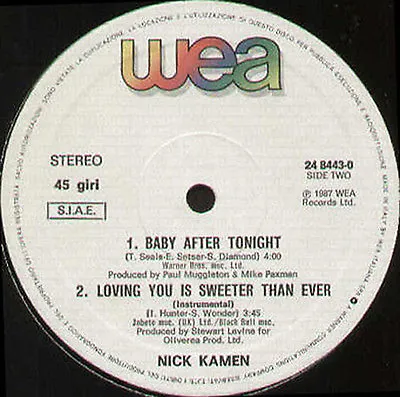 NICK KAMEN - Loving You Is Sweeter Than Ever (Extended Dancemix) Wea - 24 8443-0 • £25.06